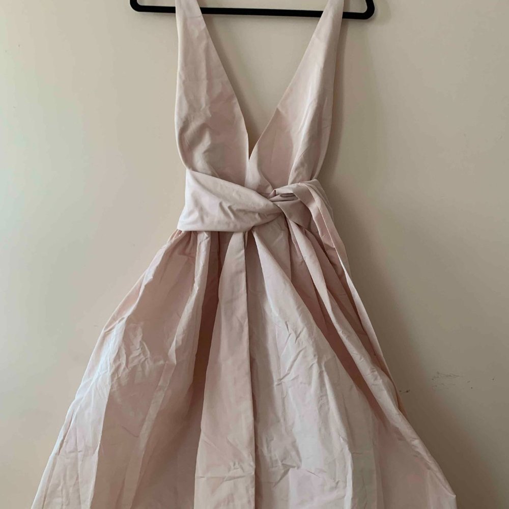 ZARA NEW VOLUMINOUS POCKET BOW DRESS